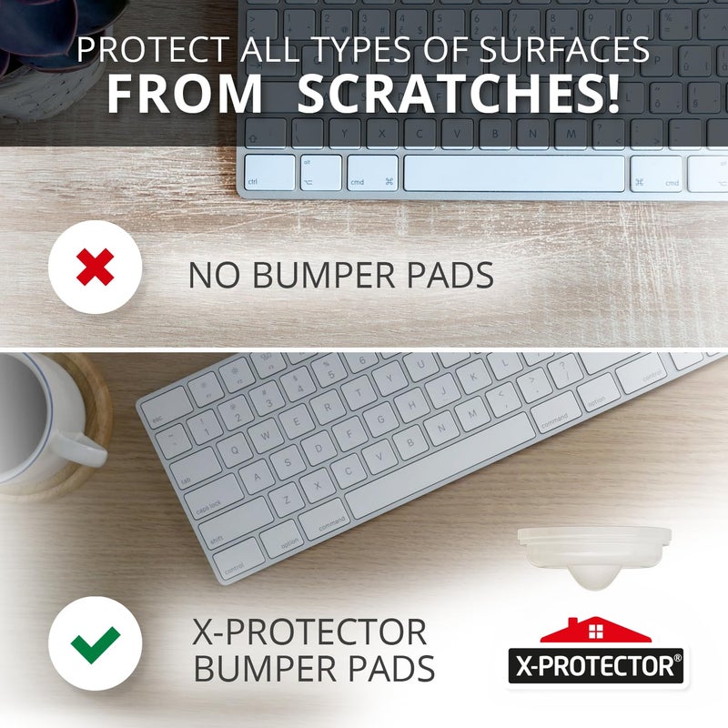 X-Protector Cabinet Door Bumpers 64 PCS – 1/2" Silicone Clear Bumpers – Ideal Cabinet Bumpers – Self-Adhesive Thick Door Silencer – Bumper Pads to Protect Glass & Other Surfaces! - Image 3